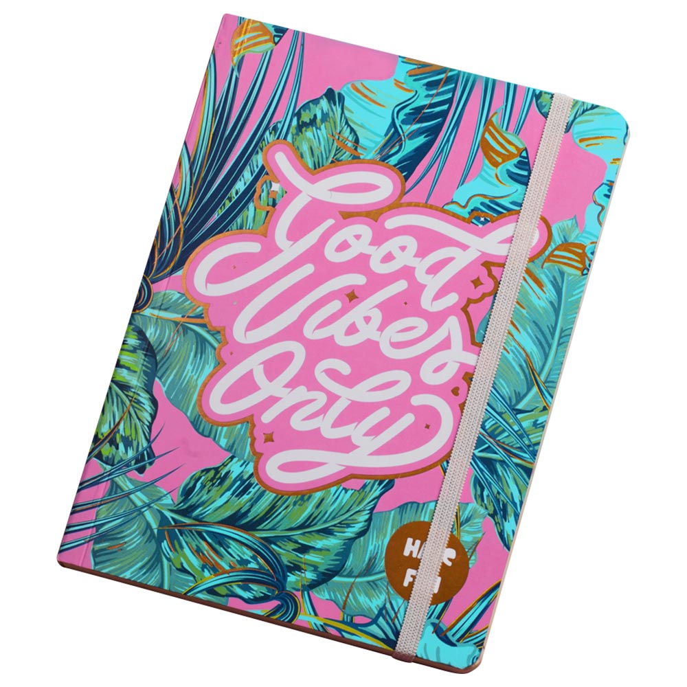 Fairuzy - Good Vibes Notebook With Rubber Band A6 Size