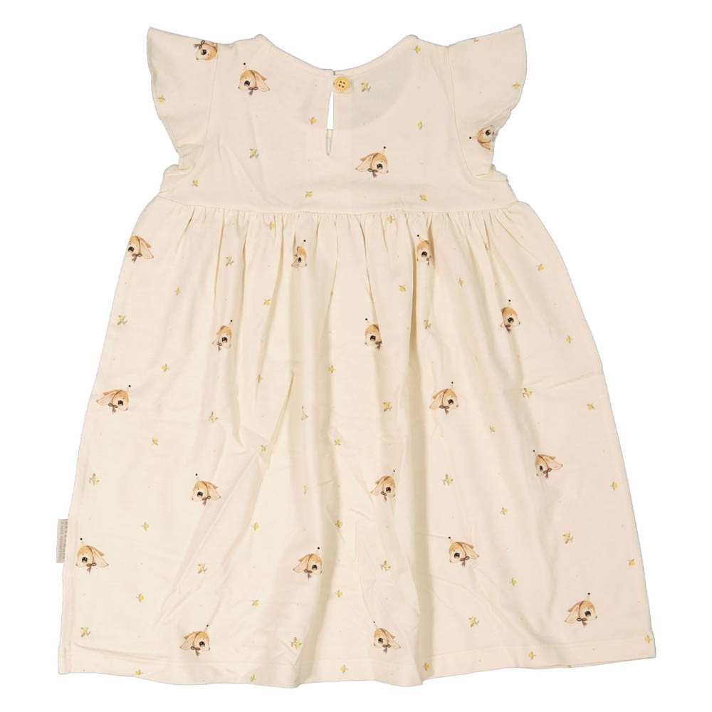 Geggamoja Bamboo Printed Frill Dress - Beige