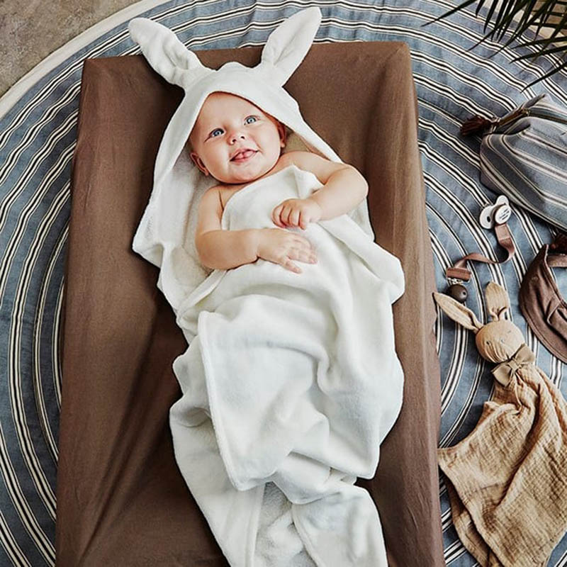 Elodie Details - Bunny Hooded Towel - Vanilla White