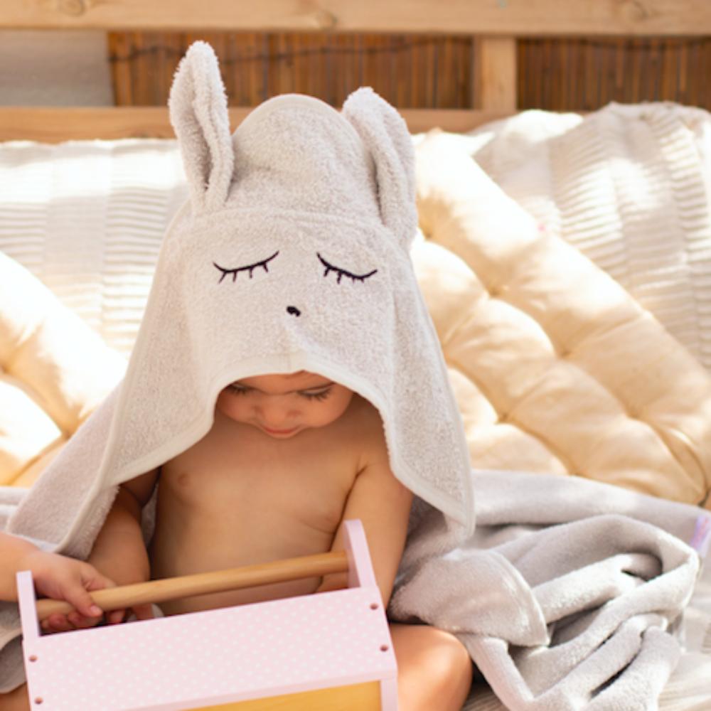 Elli Junior - Hooded Towel Grey