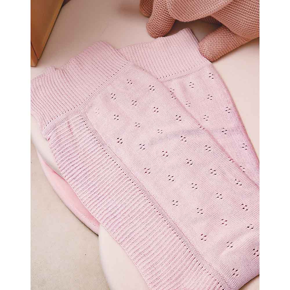 Elli Junior - Huge Knitted Blanket Organic Cotton - Pink