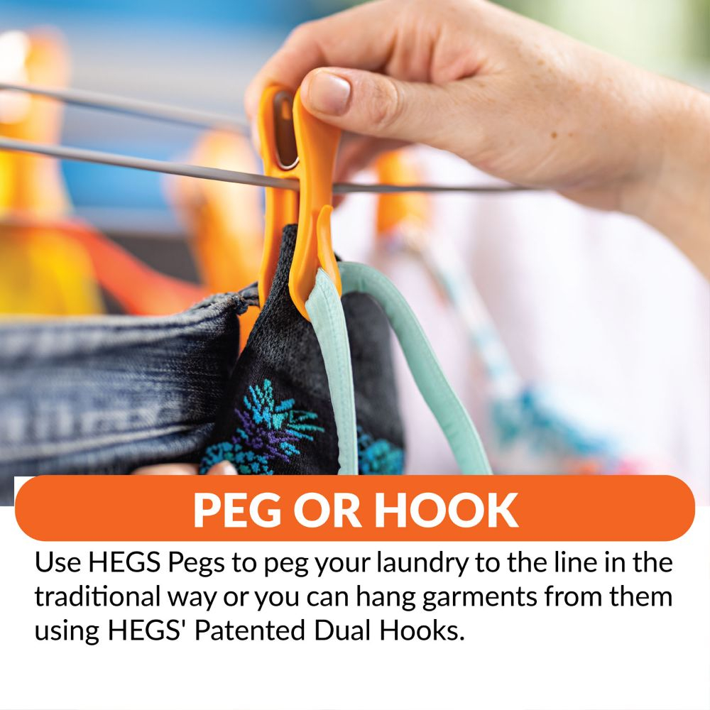 Hegs Pegs - Cloth & Laundry Hanging Clips Pack Of 18