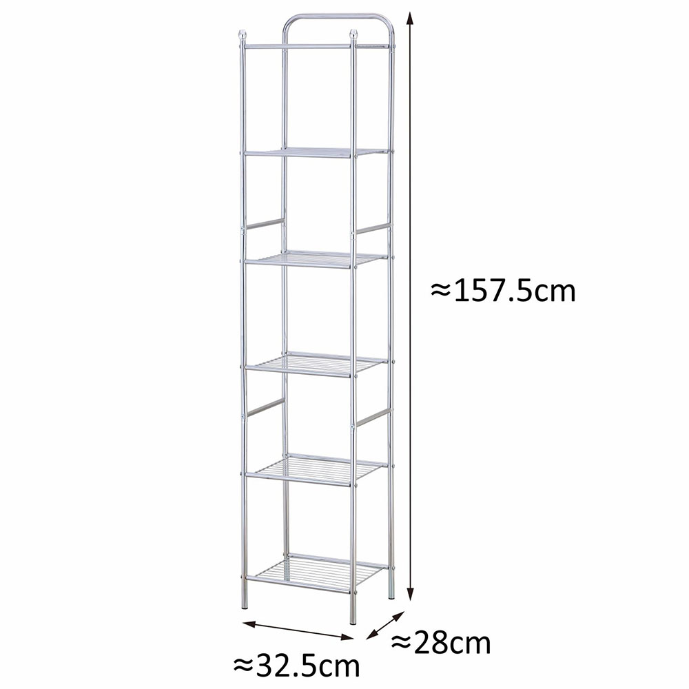 Zenments - 6 Tier Wire Shelf - Chrome