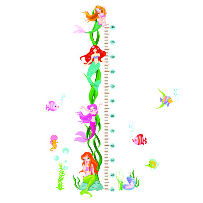 StickieArt - Mermaids Growth Chart Removable Stickers-Medium