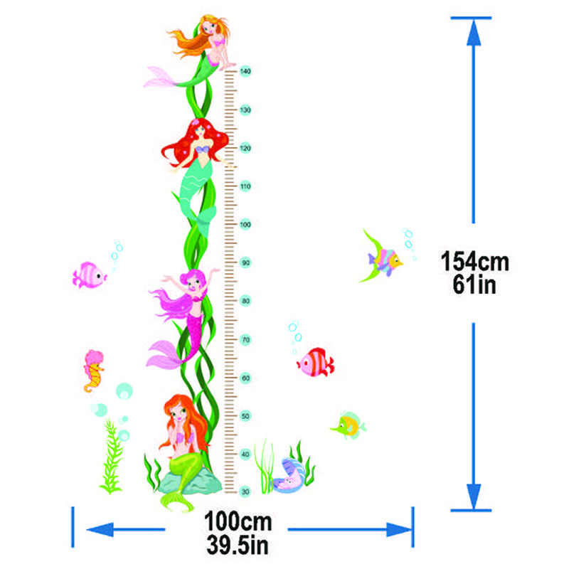 StickieArt - Mermaids Growth Chart Removable Stickers-Medium