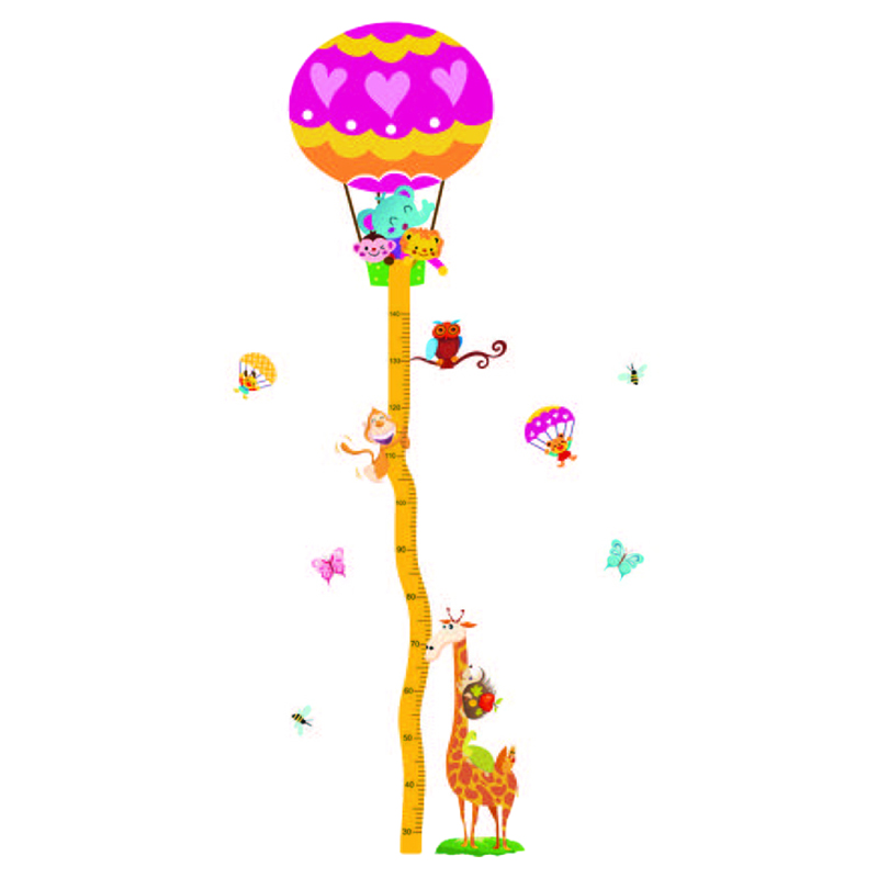 StickieArt - Hot Air Balloon Growth Chart Removable Stickers-Medium