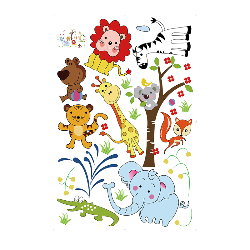 StickieArt - Jungle Toons Animal Removable Stickers-Large
