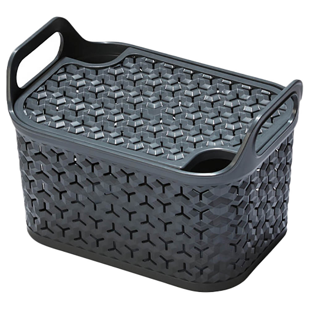 Strata - Small Urban Store Basket Stackable Storage Bin - Charcoal Grey