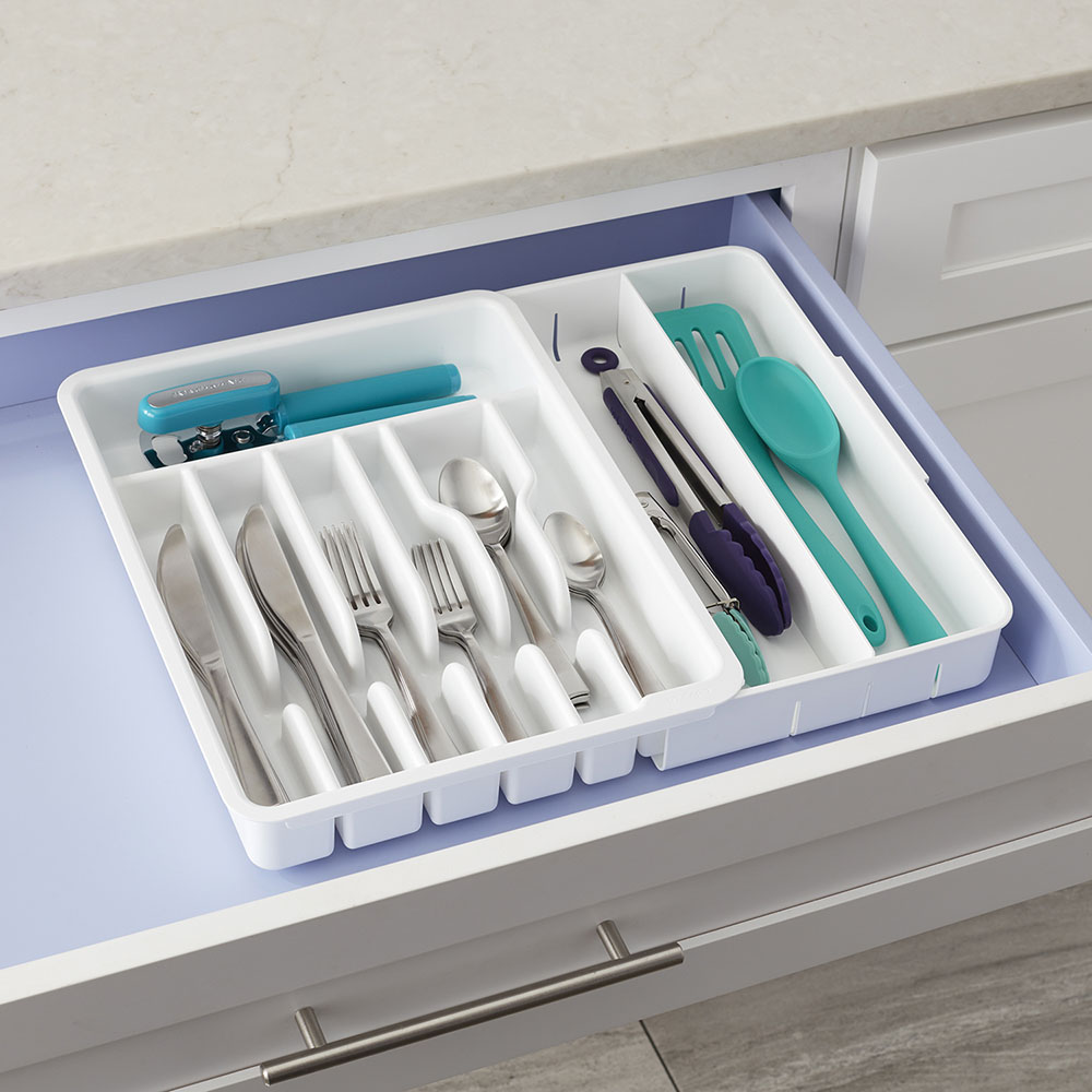 YouCopia - DrawerFit Expandable Utensil Tray - White