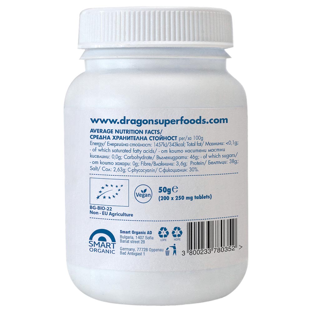 Dragon Superfoods - Blue Spirulina Tablets - 50G