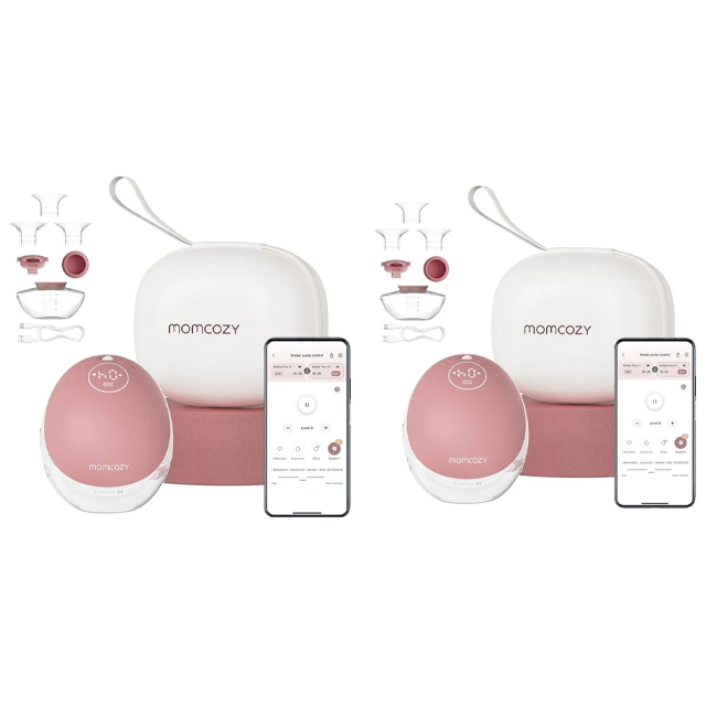 Momcozy M9 Hands Free Electric Breast Pump - Cozy Red - 24 mm - Pack of 2