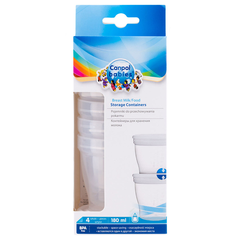 Canpol - Breast Milk Food Storage Container - Pack Of 4 - 180ml