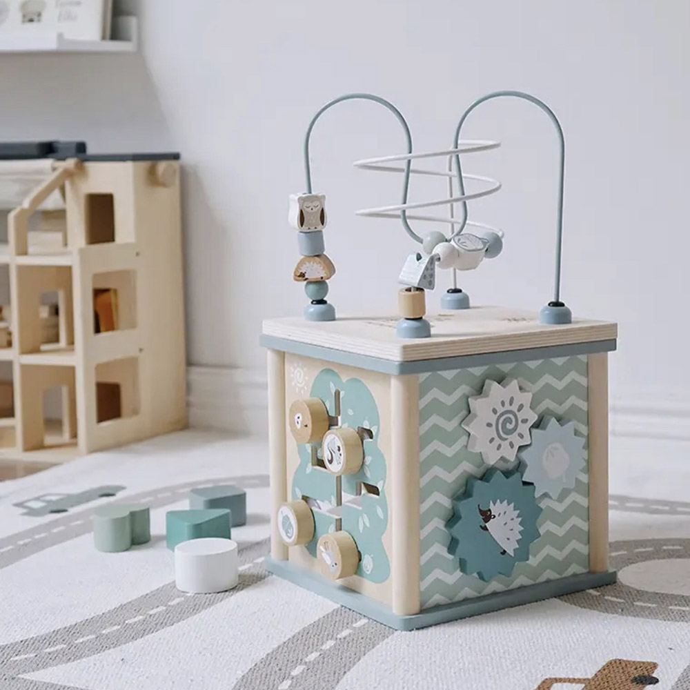 Woody Buddy - Activity Cube - Blue