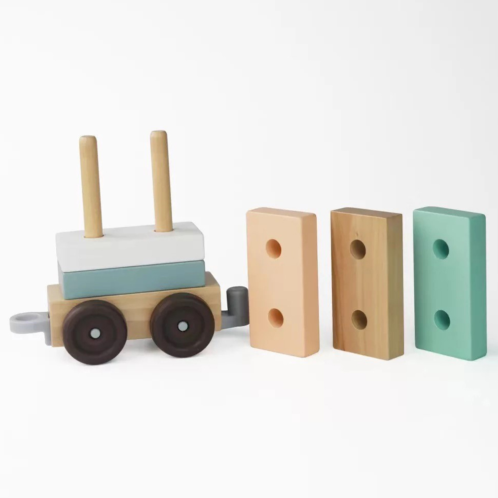 Woody Buddy - Train Stacker Pull Along - Green