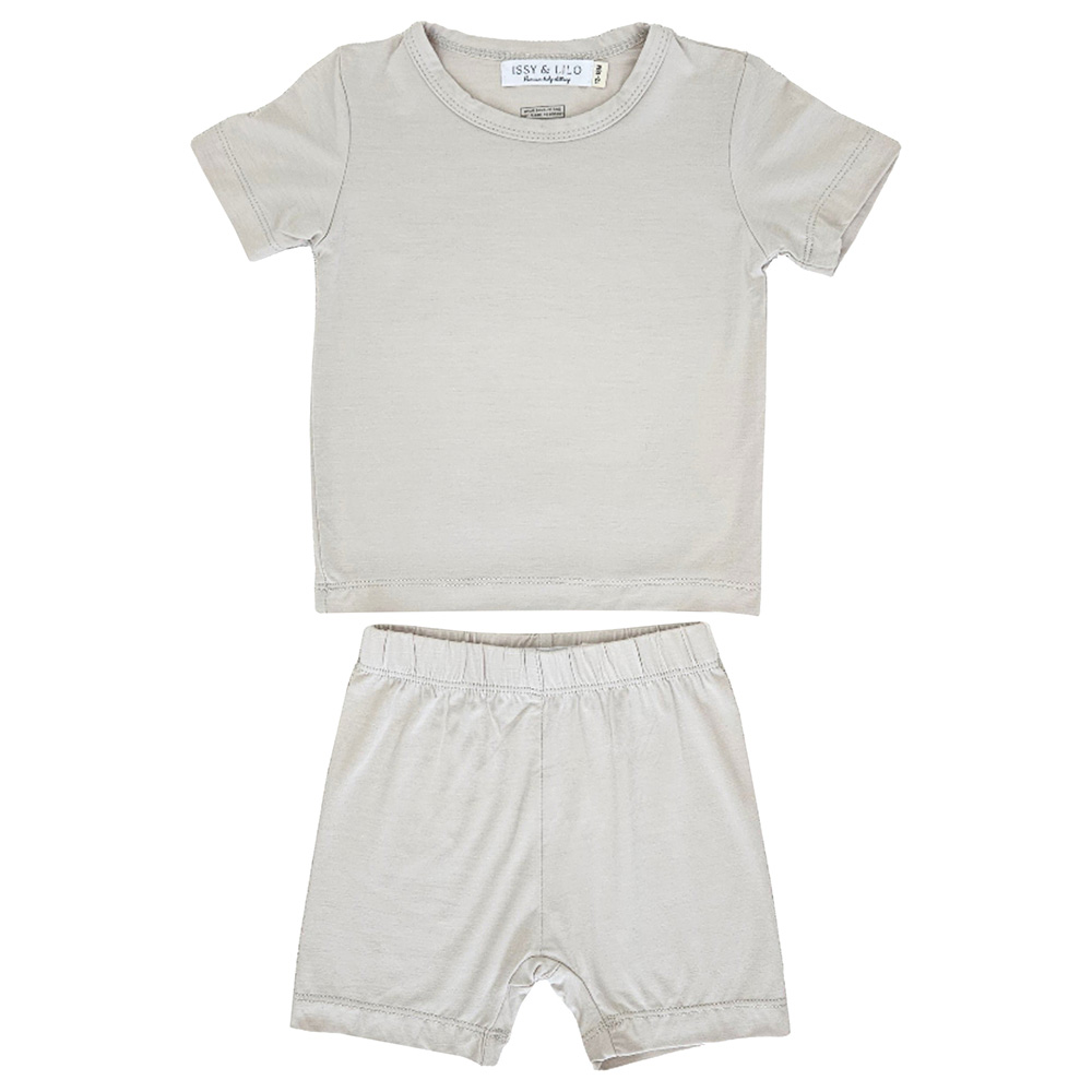 Issy & Lilo Short Sleeve Bamboo T-Shirt and Shorts Apricot - 2 Pcs