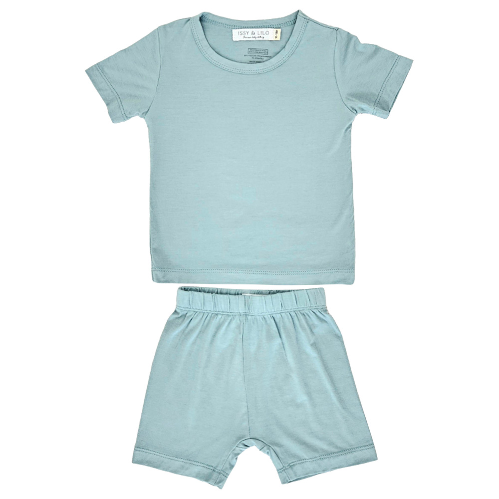 Issy & Lilo Short Sleeve Bamboo T-Shirt and Shorts Jade - 2 Pcs