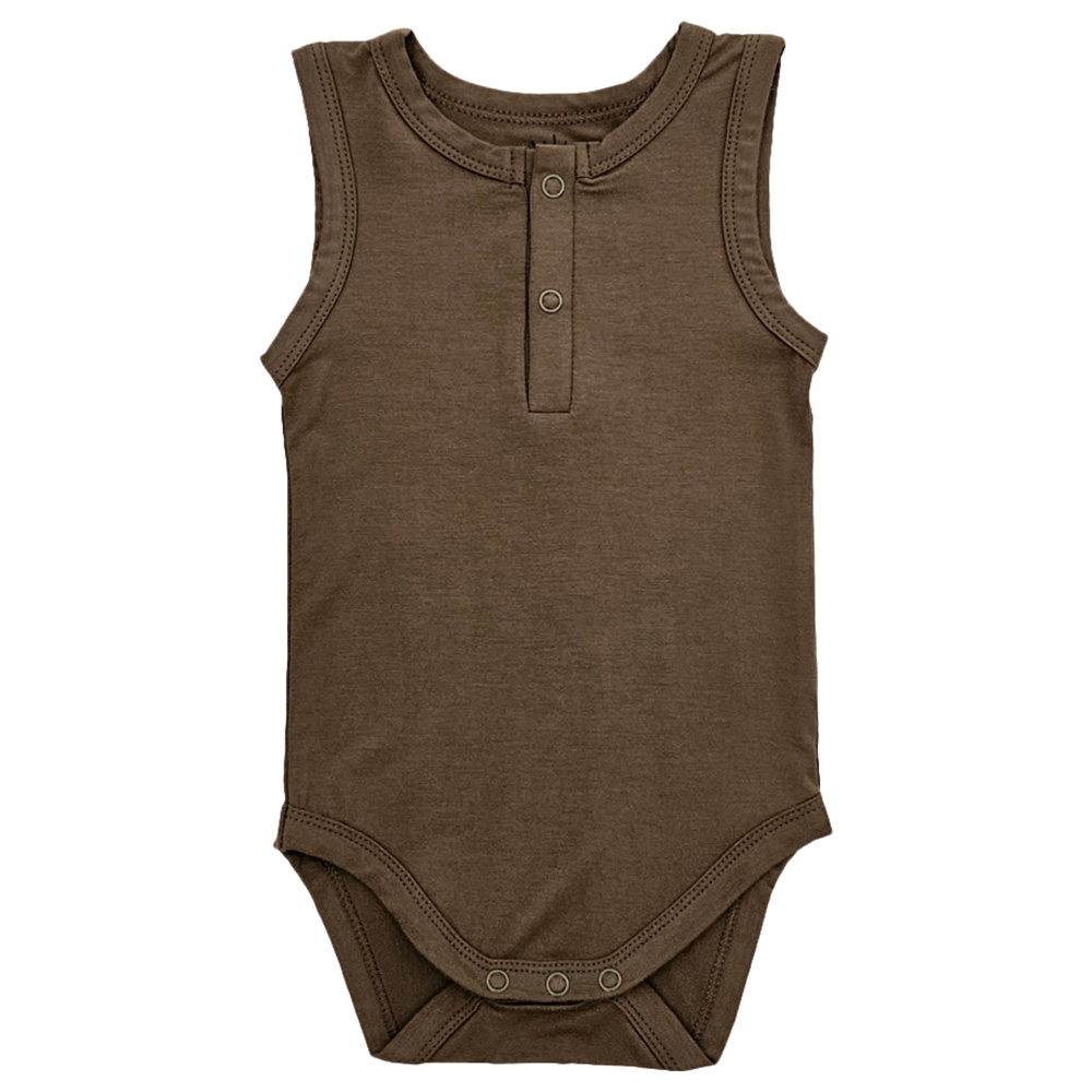 Issy & Lilo Sleeveless Bamboo Bodysuit Olive - Green