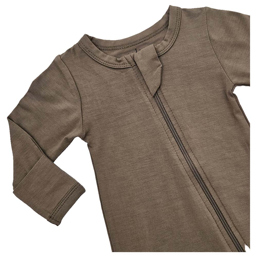 Issy & Lilo Smart Bamboo Zipper Romper Olive - Green