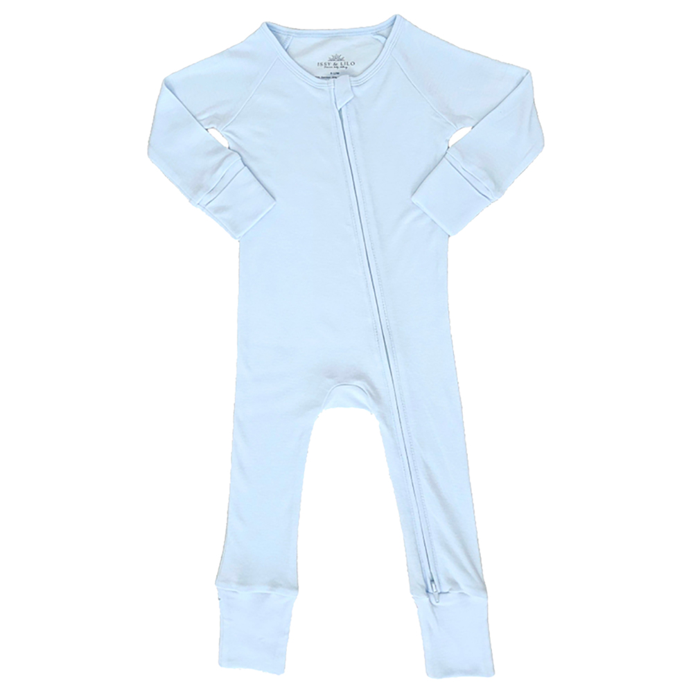 Issy & Lilo Smart Bamboo Zipper Romper Powder - Blue
