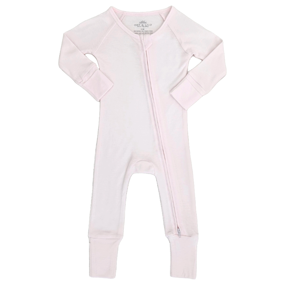 Issy & Lilo Smart Bamboo Zipper Romper Powder - Pink