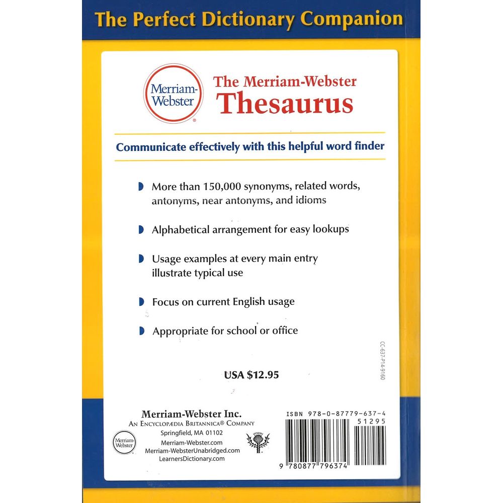 Merriam Websters Thesuarus