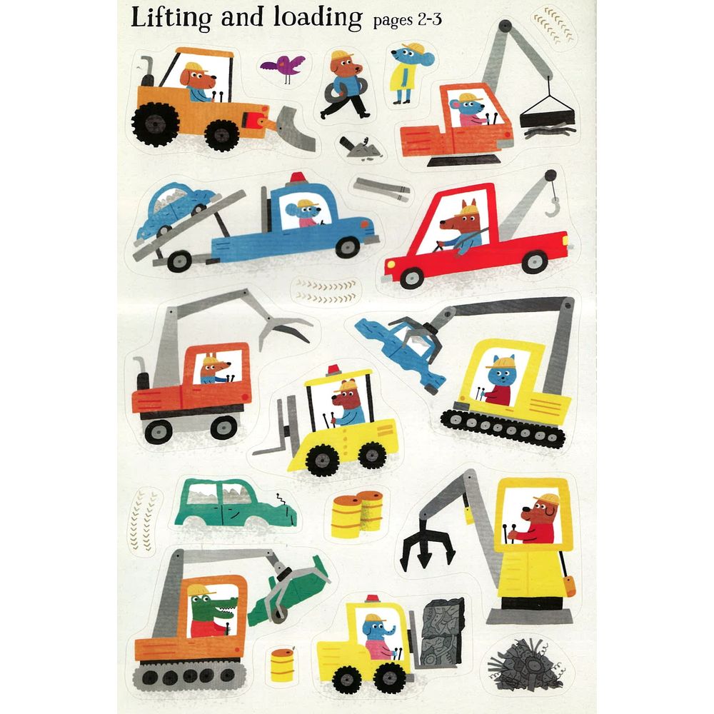 Usborne Books - Little First Stickers Diggers And Cranes