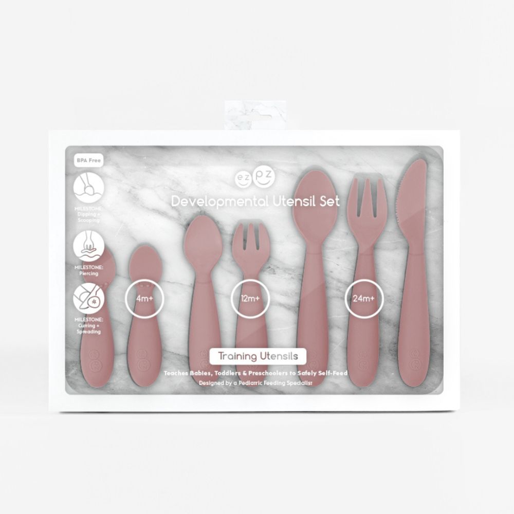 Ezpz Developmental Utensil Set - Blush