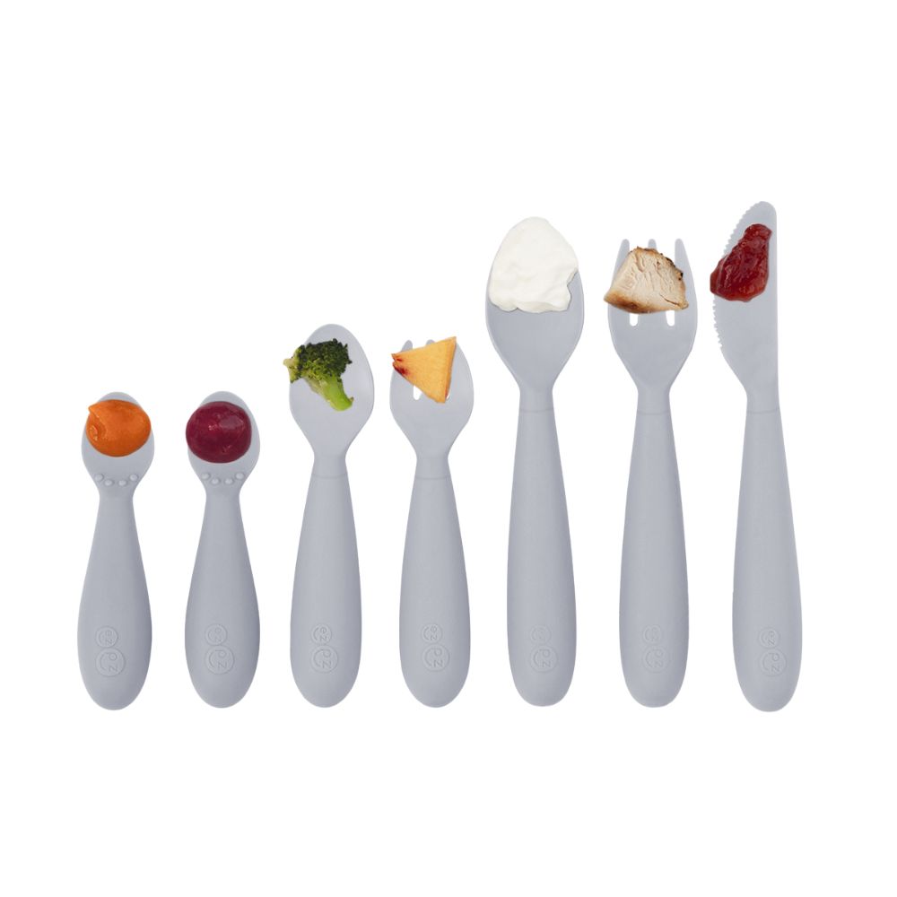Ezpz Developmental Utensil Set - Pewter