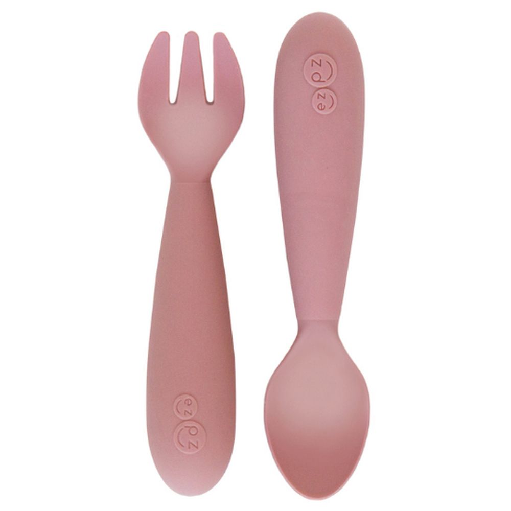 Ezpz Mini Utensils (Spoon + Fork) - Blush
