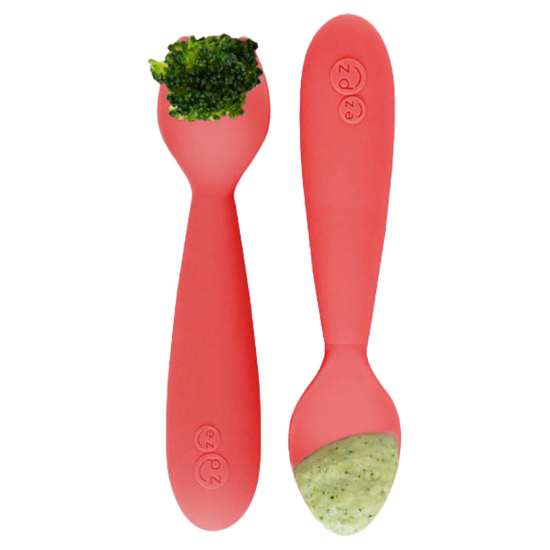 Ezpz Mini Utensils: Spoon & Fork - Coral