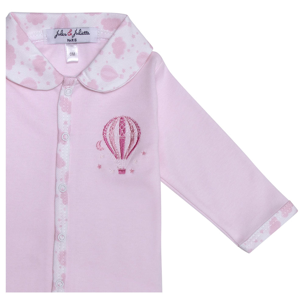 Jules & Juliette Charlie Balloon Print Baby Pyjama - Pink