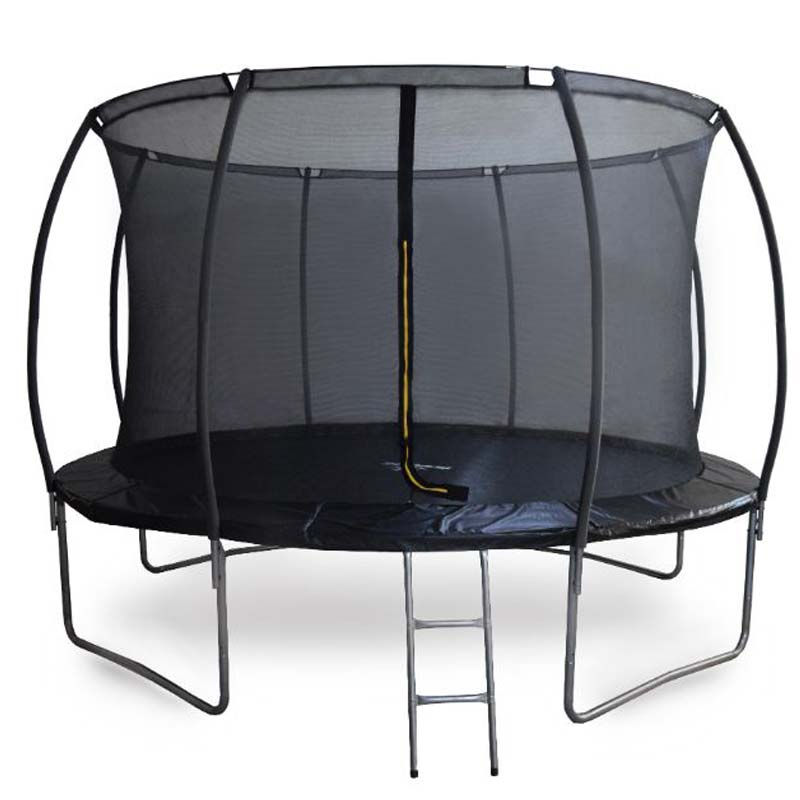 Buddiez 12ft Outdoor Trampoline with Safety Net & Ladder (366cm) - Black 