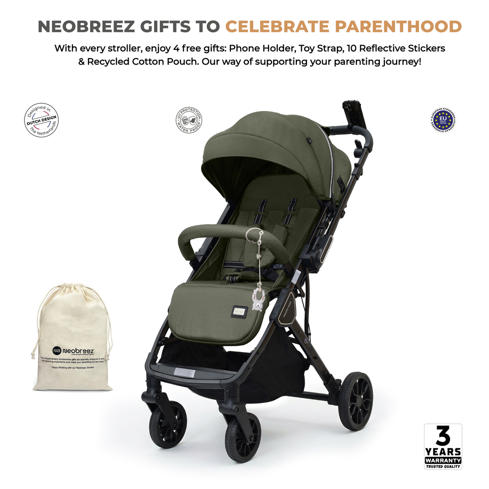 Neobreez - Quint Reversible Stroller Travel Stroller  -  Green
