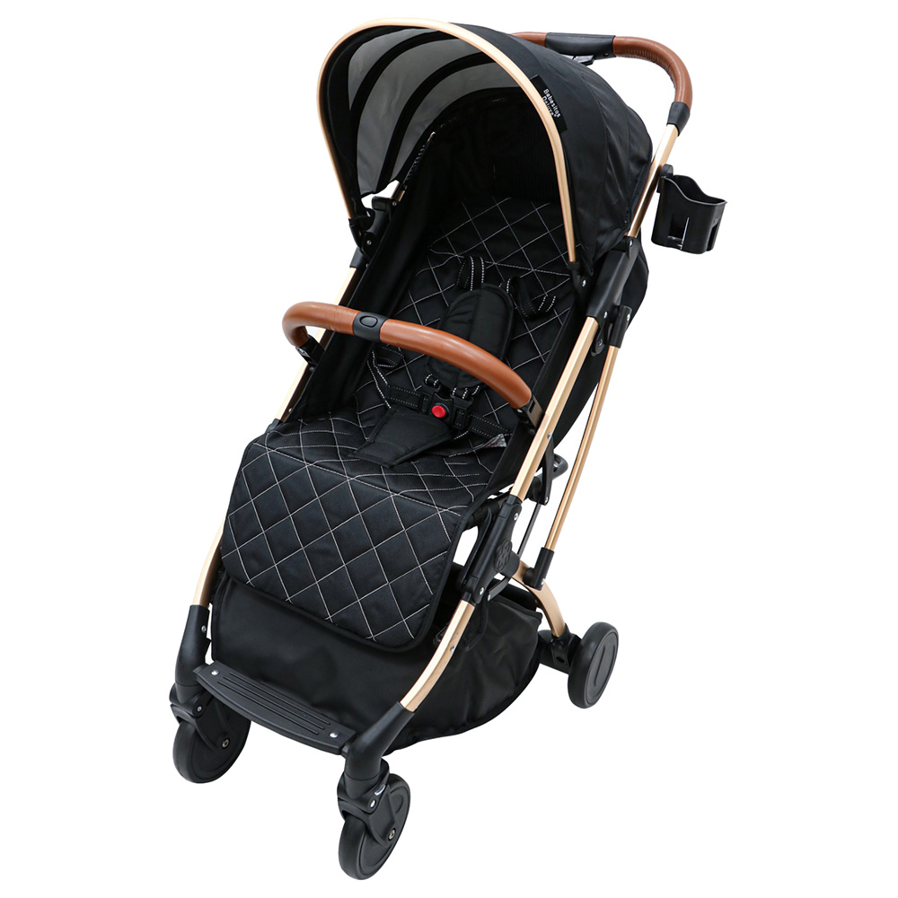 Bebesitos - Chic Travel Cabin Stroller Fast Folding With Hand Trolley - Black