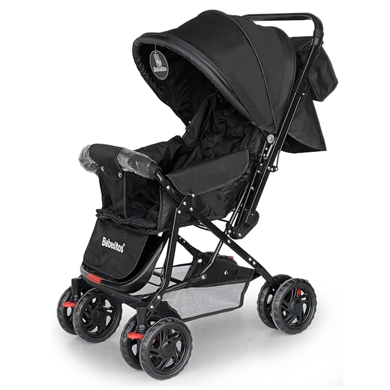 Bebesitos - Reversible Baby Stroller With Shoulder Bag For Moms - Black