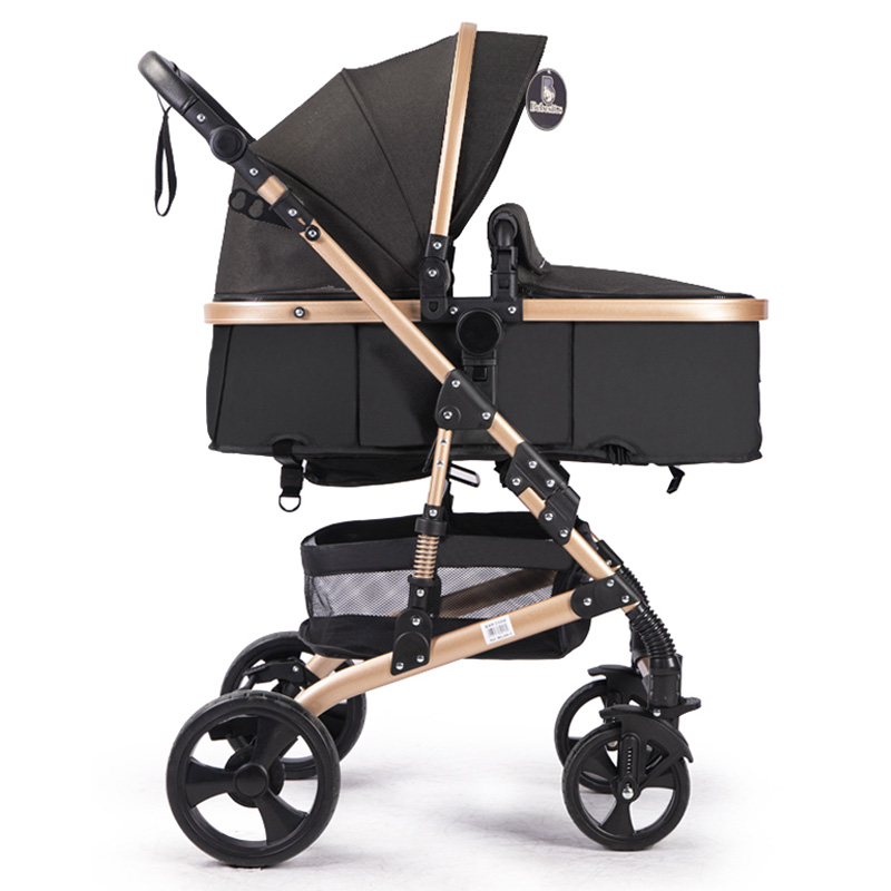 Bebesitos - 3-In-1 Luxury Newborn Pram Stroller With Reversible Bassinet - Black