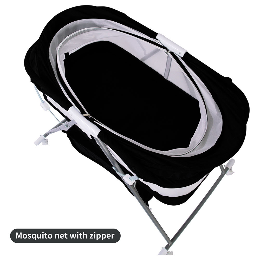Bebesitos 2-In-1 Portable Lightweight Baby Cradle/Bassinet With Rocking Mode - Black