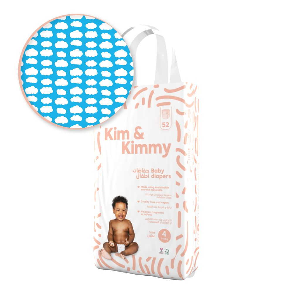 Kim & Kimmy - Little Clouds Diapers - 9-14kg - Size 4 - 52pcs