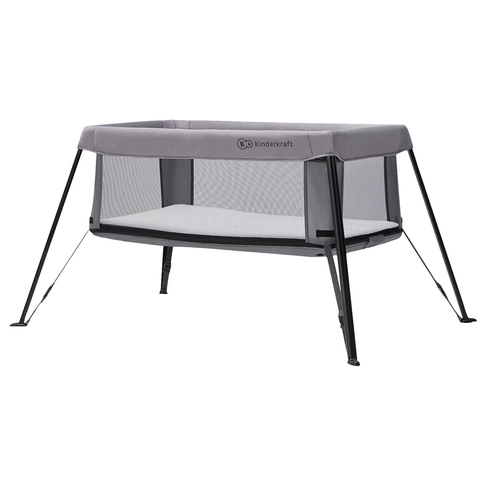 Kinderkraft - Movi 2-in-1 Folding Travel Cot Playpen 0-3Y - Grey