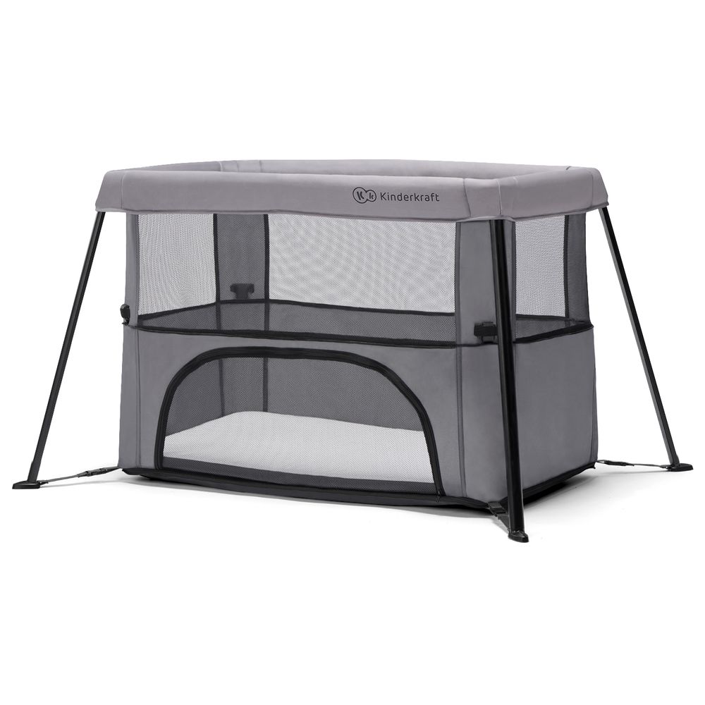 Kinderkraft - Movi 2-in-1 Folding Travel Cot Playpen 0-3Y - Grey