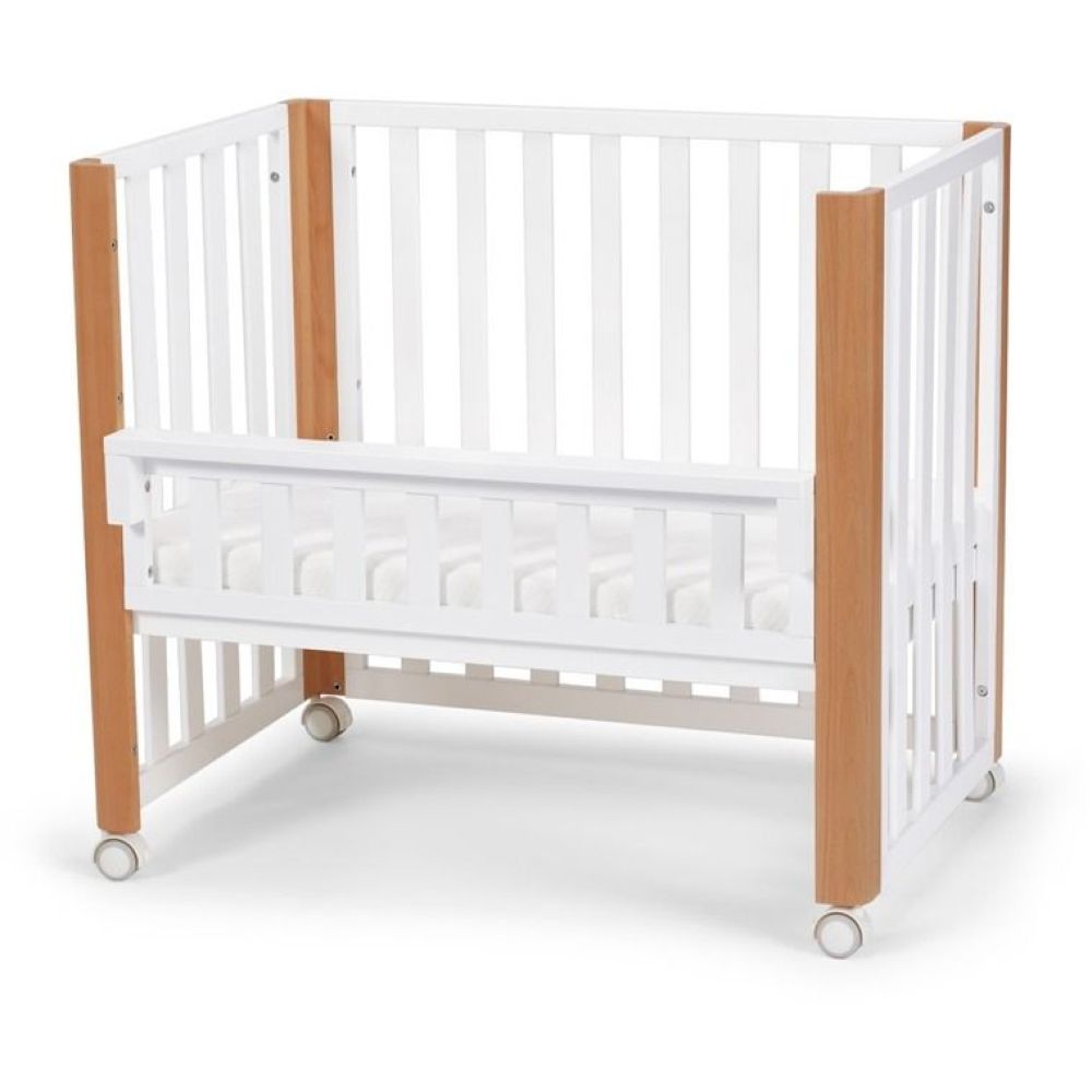 Kinderkraft KOYA Wooden Cot And Playard With Mattress - White