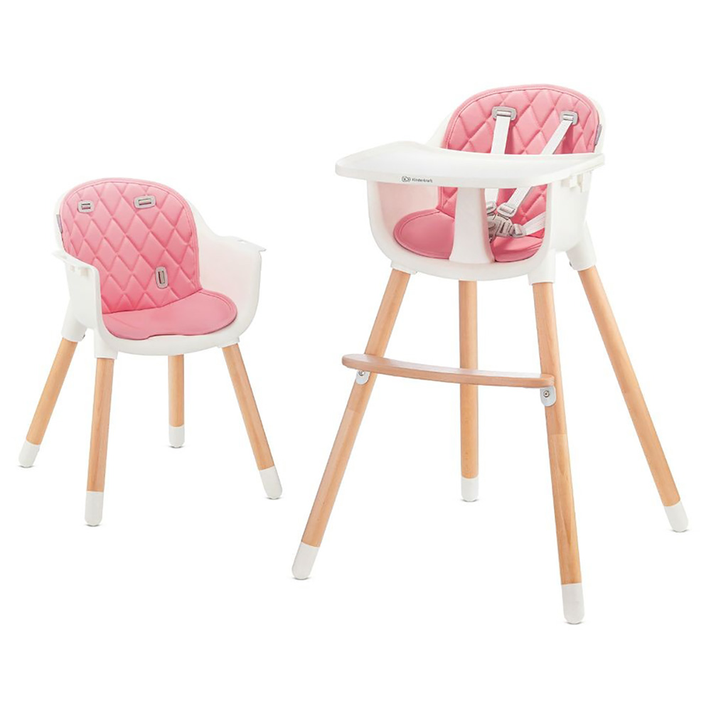 Kinderkraft - Sienna 2-in-1 Feeding High Chair 6m-5Y - Pink