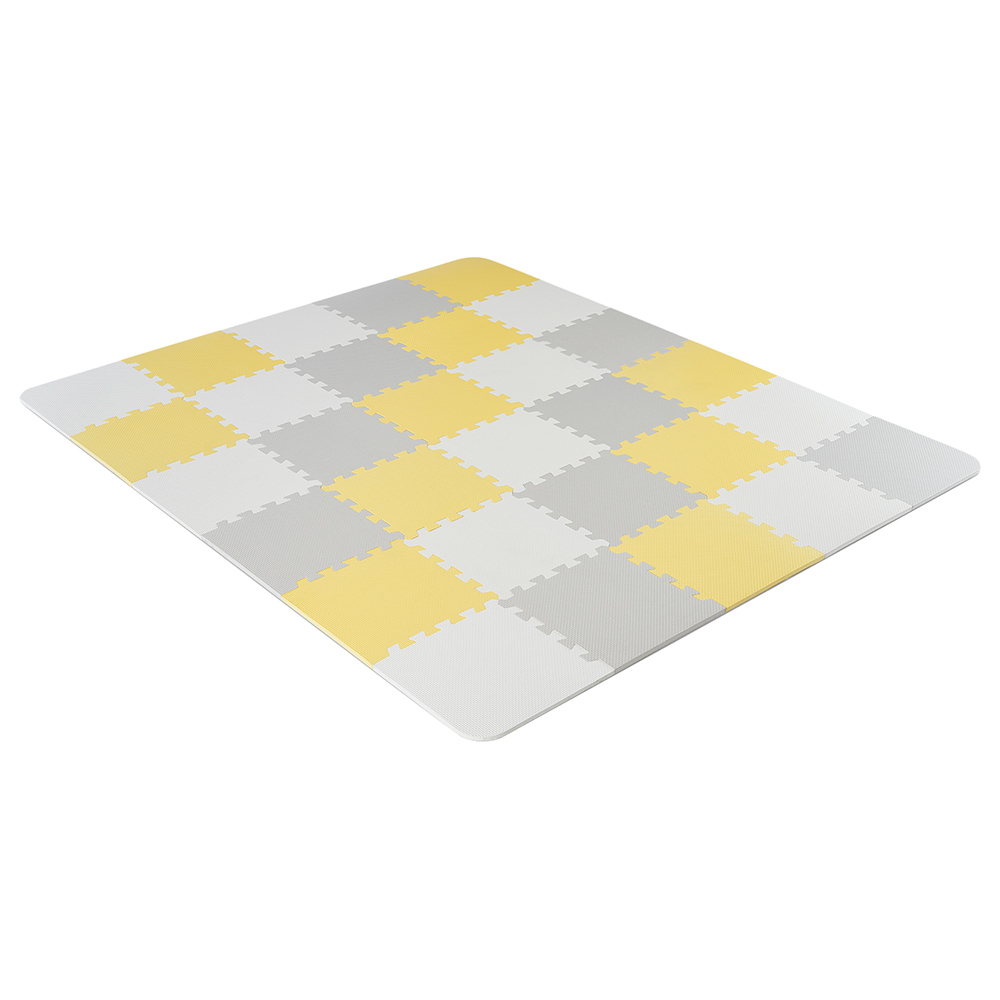 Kinderkraft - Luno Shapes 30-Piece Foam Puzzle Mat 0Y+ - Yellow