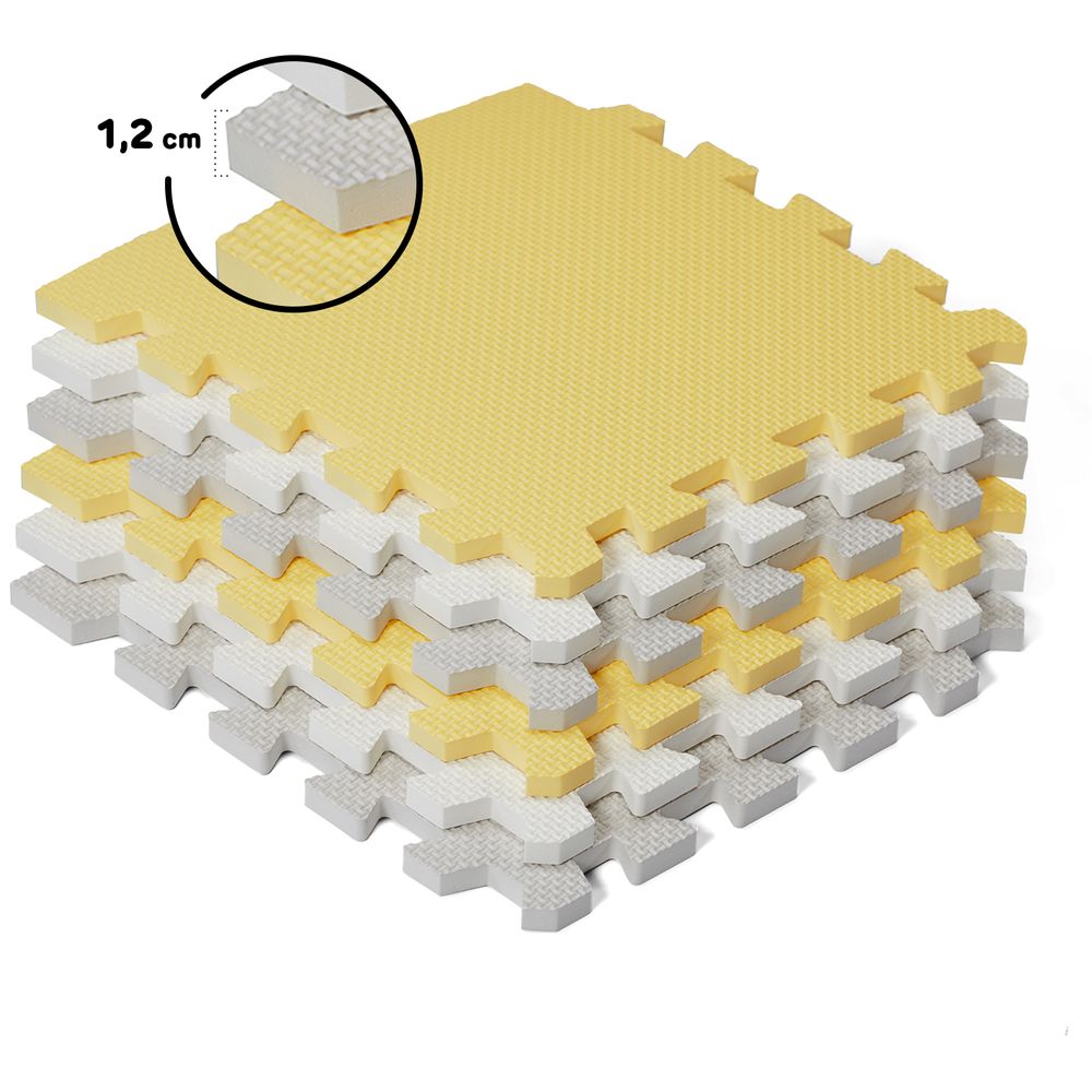 Kinderkraft - Luno Shapes 30-Piece Foam Puzzle Mat 0Y+ - Yellow