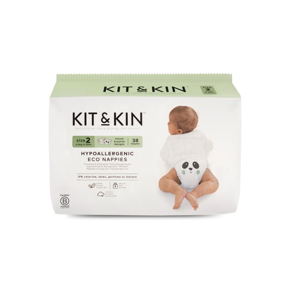 Kit & Kin - Eco Diapers Size 2-4-8kg - 38 Diapers