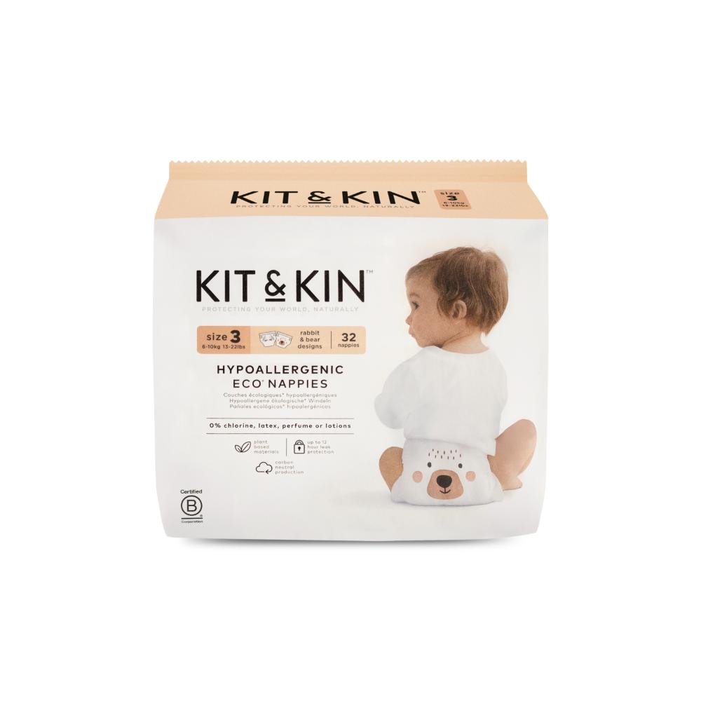 Kit & Kin - Eco Diapers Size 3-6-10kg - 32 Diapers