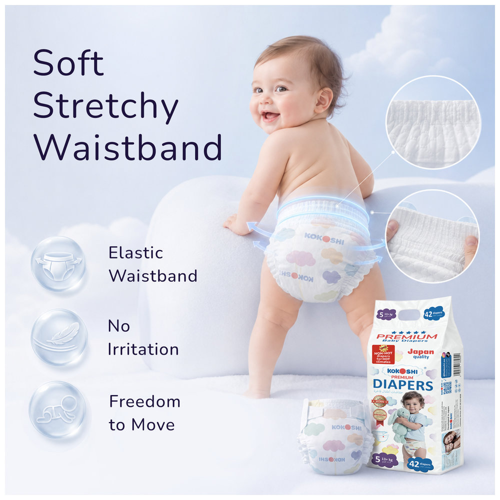 Kokoshi - Premium Baby Diapers Size 5 13+kg - Pack of 42
