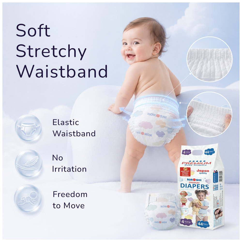 Kokoshi - Premium Baby Diapers Size 4, 9-13 kg, 44 Pcs