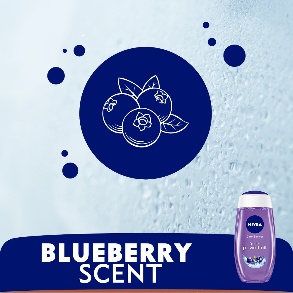 Nivea - Fresh Powerfruit Shower Gel - Blueberry Scent 250ml
