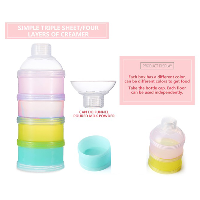 Amchi Baby 4 Layer Portable Milk Powder Box Pink